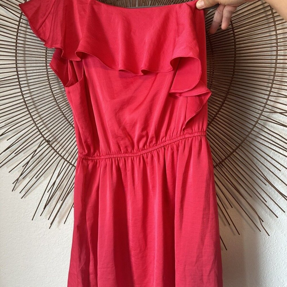 BCBG Fushia One Shoulder Dress